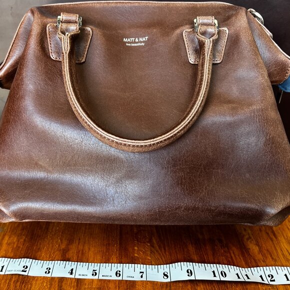 Brown Vegan Leather Matt & Nat Malone Doctor Satchel Bag - Picture 4 of 11